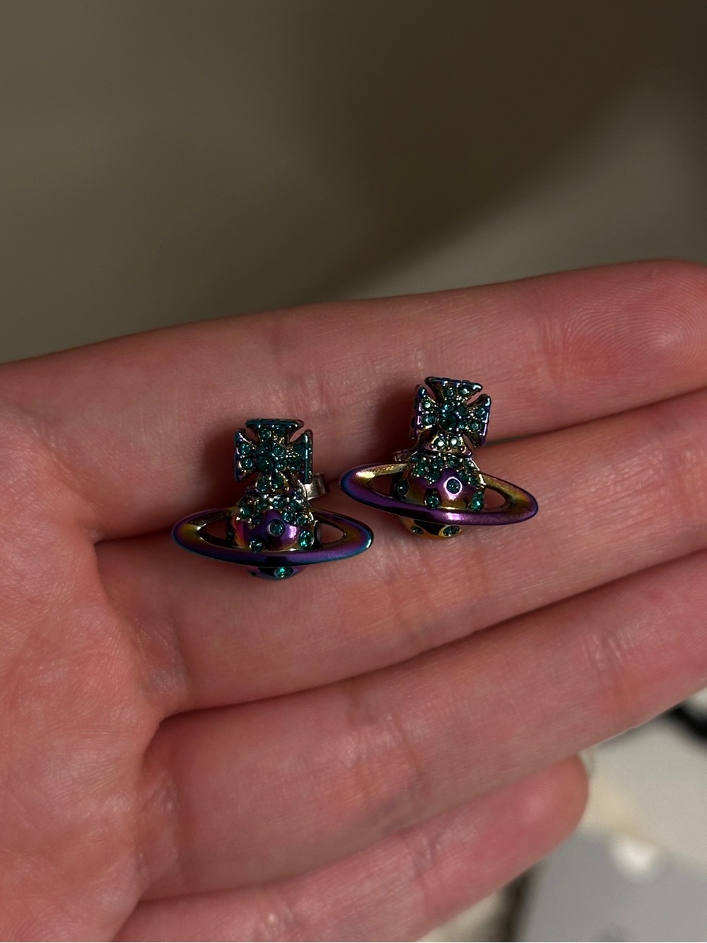 Vivienne Westwood Iridescent Multicolor Orb Earrings